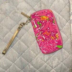 Lilly Pulitzer Pink and Green Wristlet